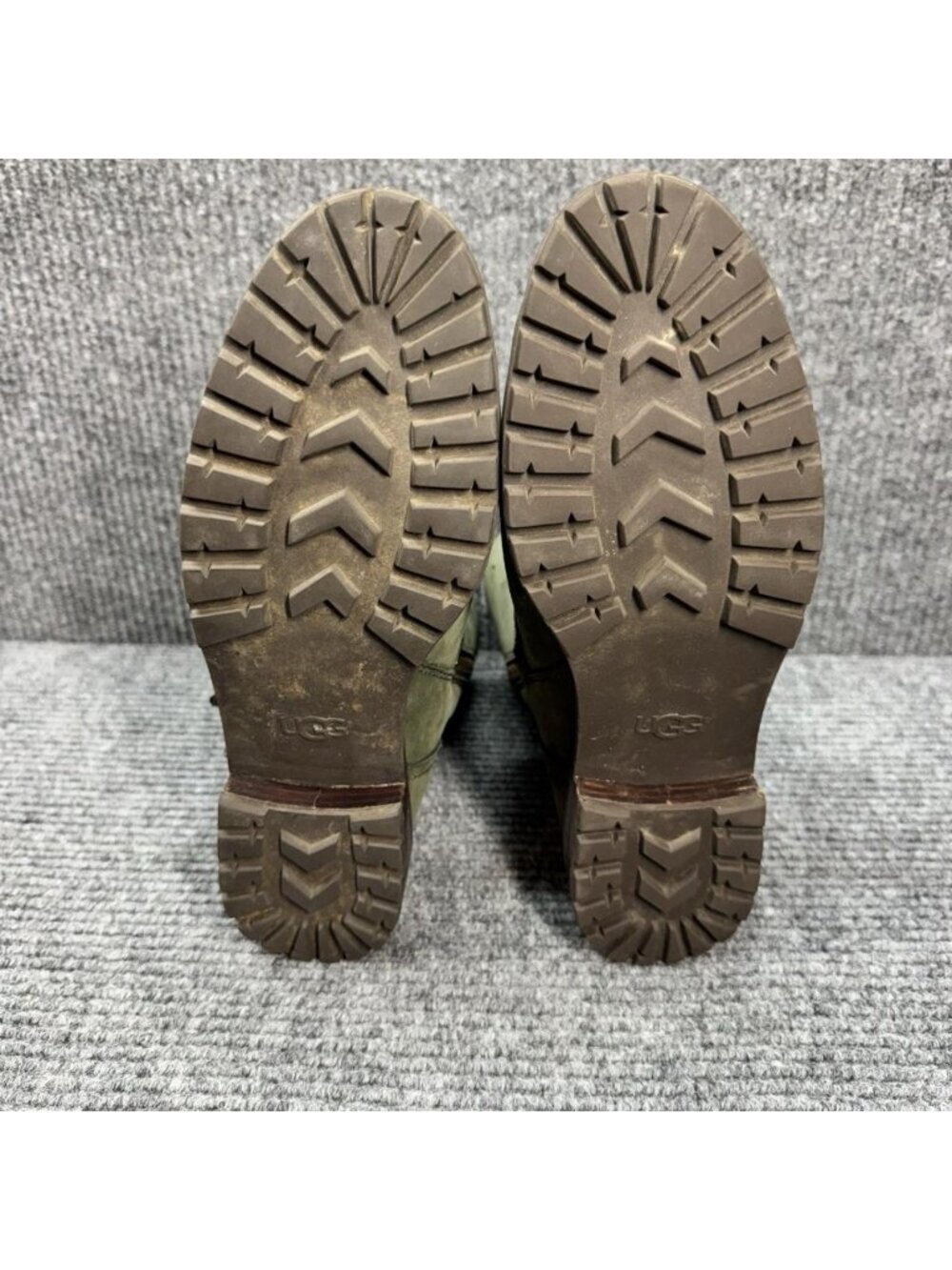 UGG Niels Suede Boots Womens 9.5 Green Moto Biker Water Resistant Fleece 1018607 - Picture 11 of 13